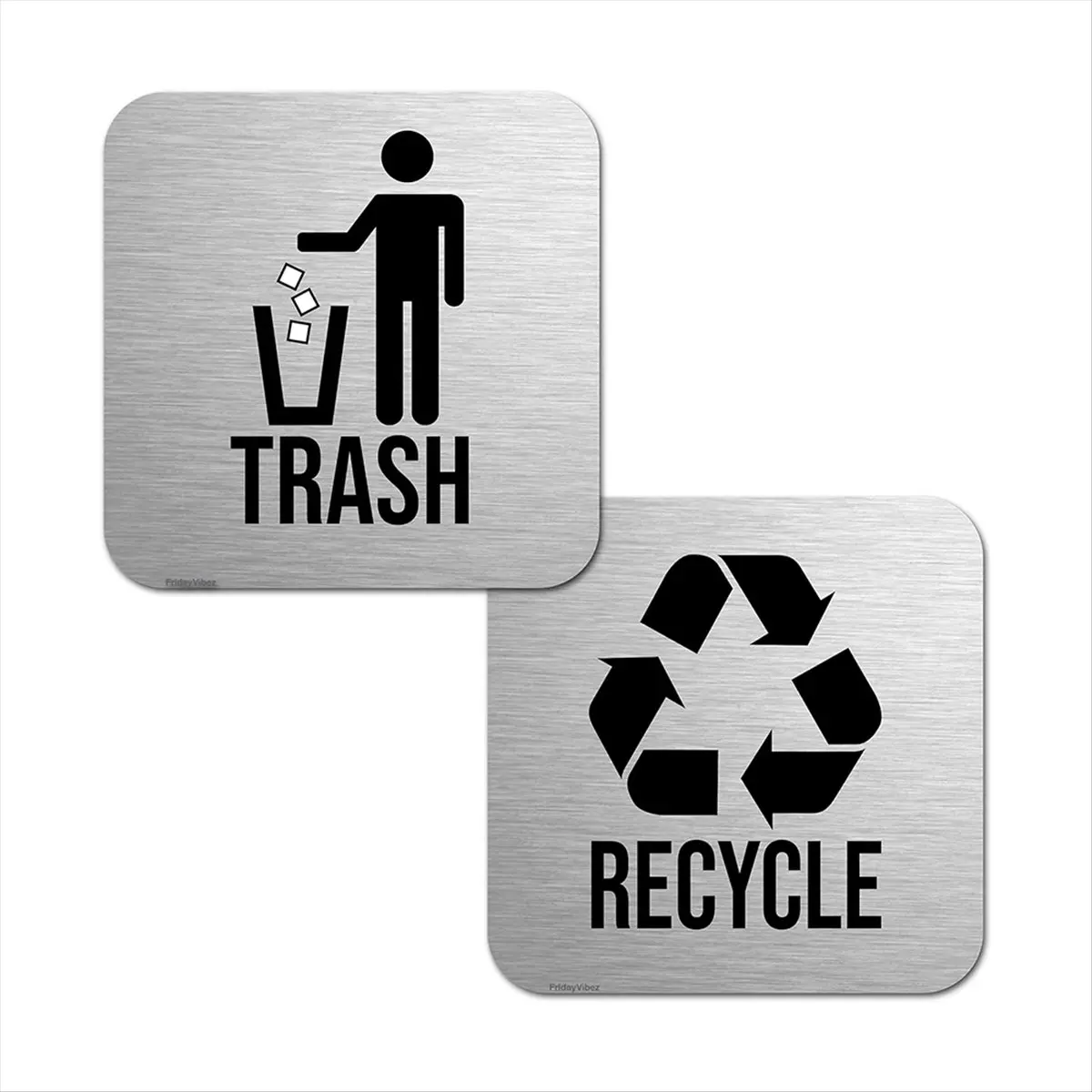 MALL Recycle and Trash for Kitchen Trash Cans and Recycling Bins, Indoor Trash and Recycle Combo for Garbage Can Logo Symbol
