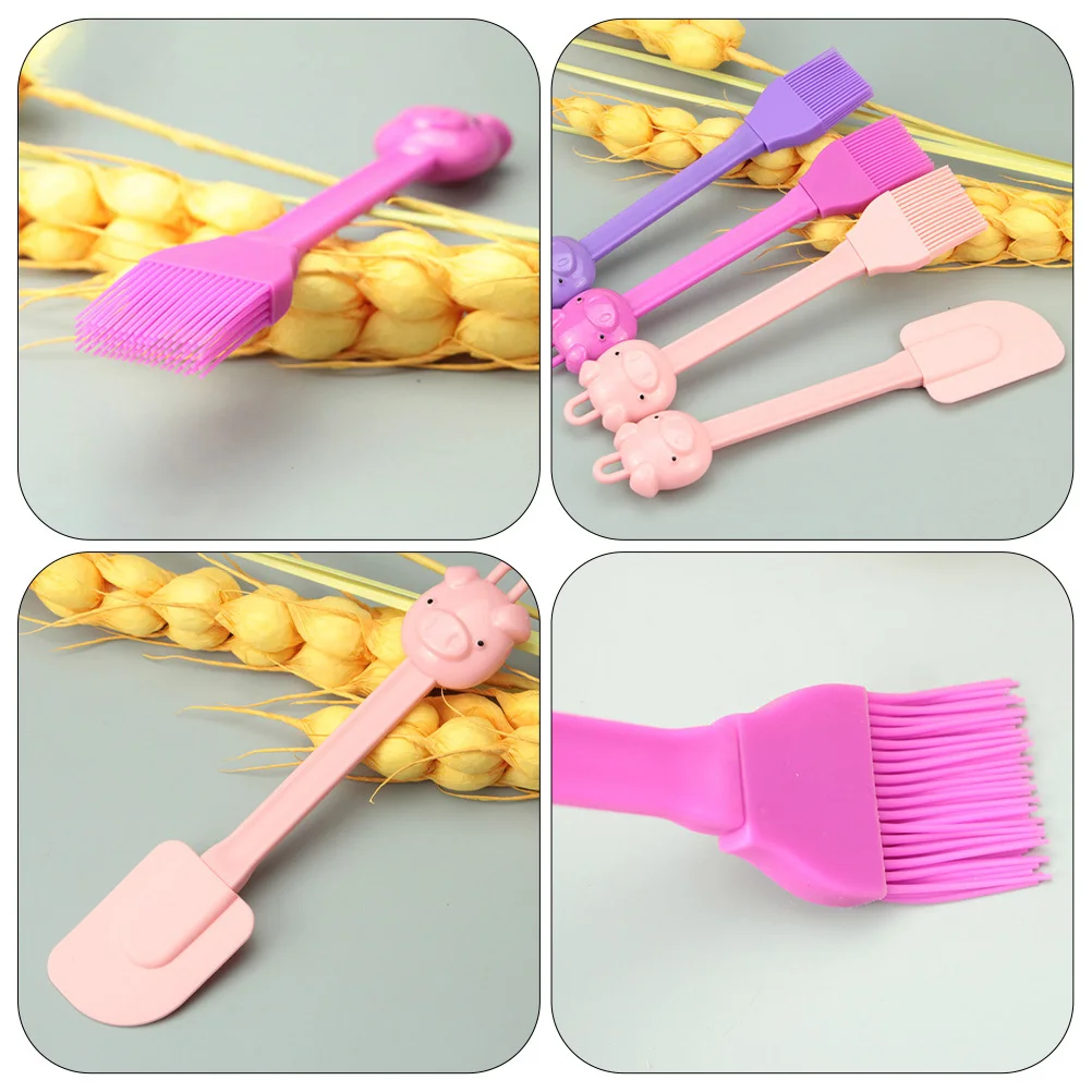 

1 set 1 Set Silicone Cream Spatula Baking Brush Kit Heat Resistant Non Stick Kitchen Tool For Cake Pastry Cooking Baking Spatula