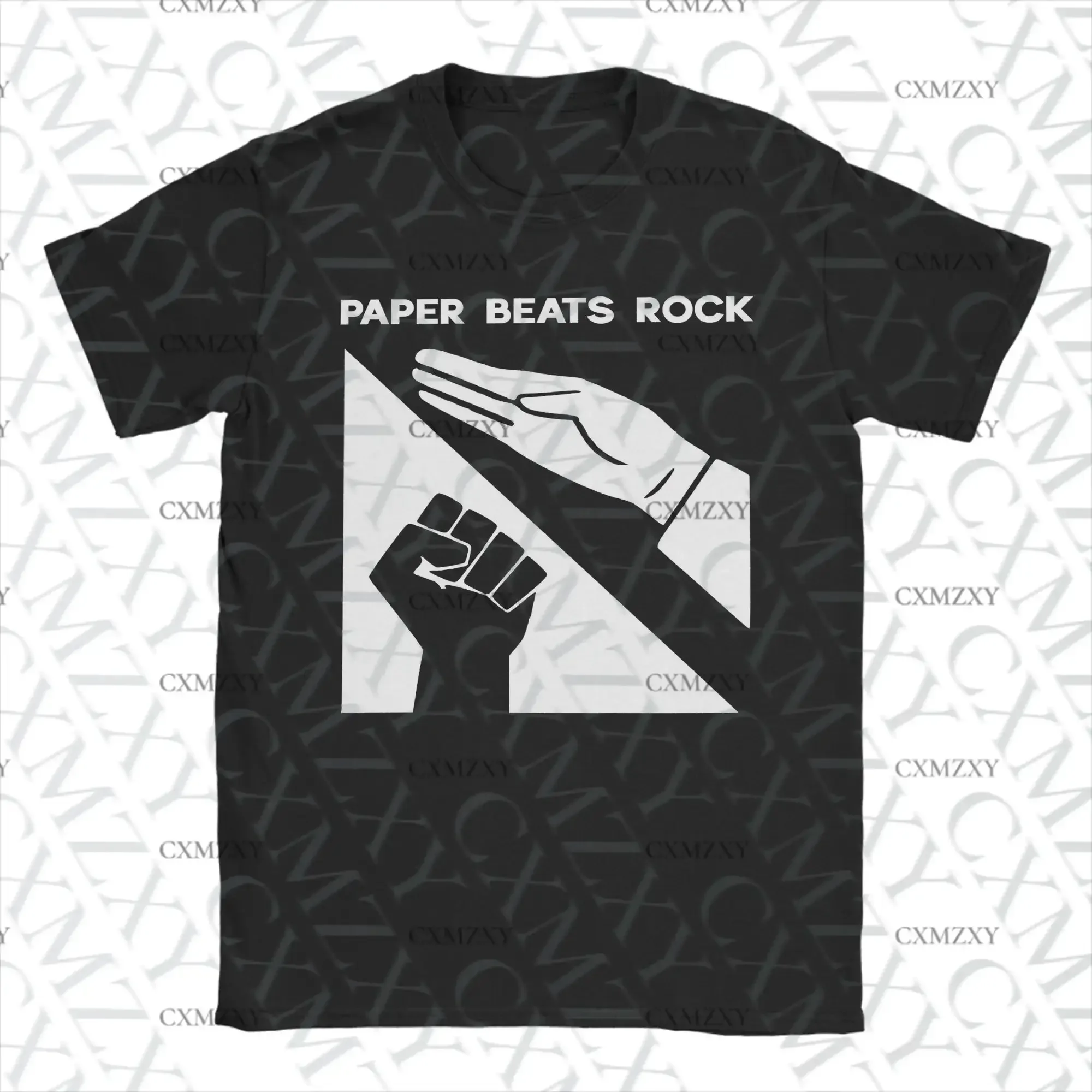

Paper Beats Rock Funny Rock Men T Shirts Casual Tees Short Sleeve Crew Neck T-Shirts Cotton Printed Cotton Breathable Tops