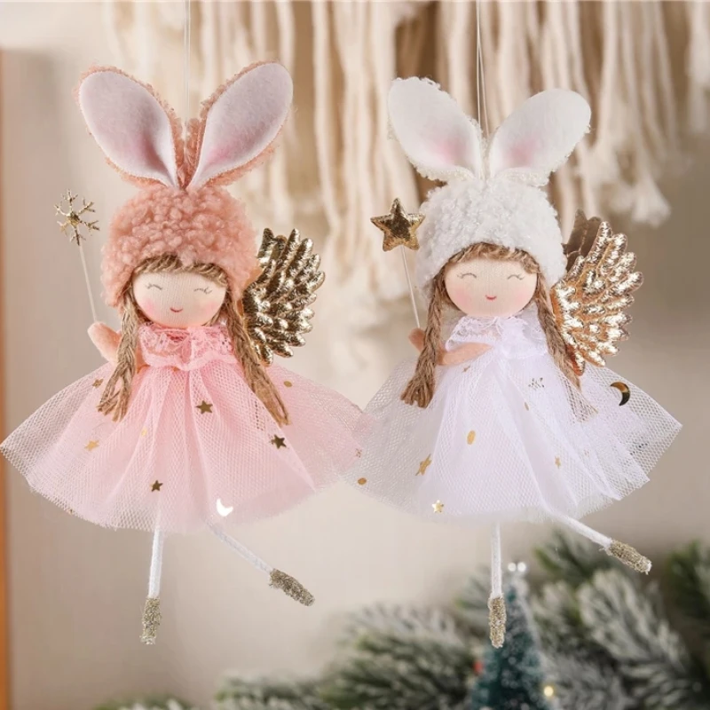 New Year 2024 Gifts Crown Veil Girl Dolls Angel Doll Navidad 2023 Xmas Tree Ornaments Christmas Decorations for Home Noel Natal