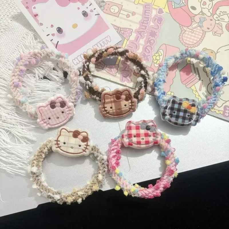 2 3 5 pezzi Hello Kitty Anime Sanrio Kawaii Y2k Fascia per capelli dolce Ragazza Cuore Simpatico cartone animato Copricapo Decorazione Regali per ragazze