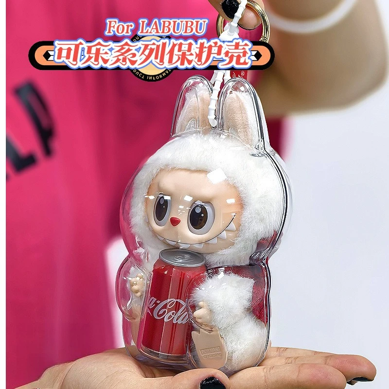 LABUBU Cola Transparent Protective Case Dust-proof Case Transparent Doll Jacket Outfits Organizer Box Storage Case