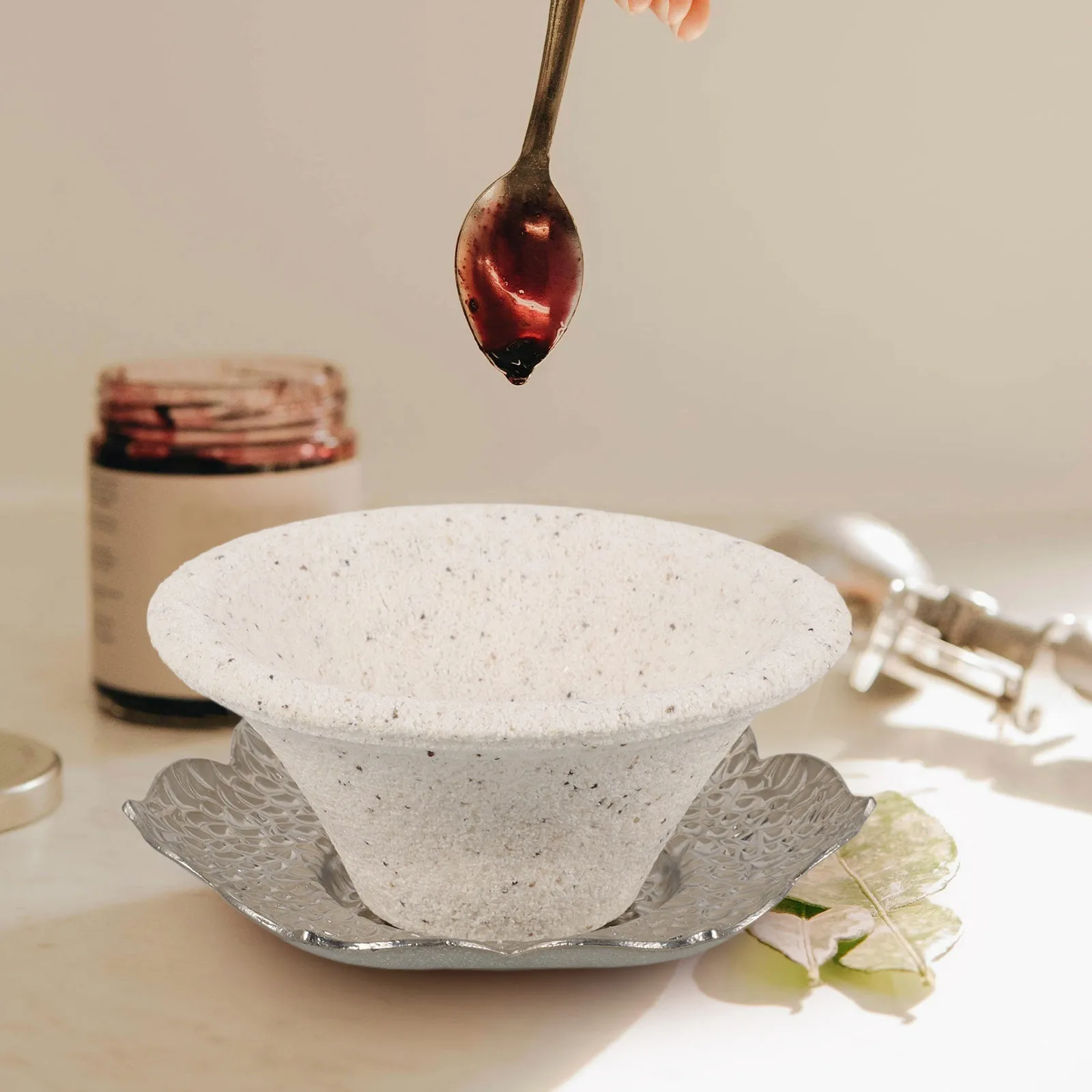 

Ceramic Coffee Filter Tea Strainer Reusable Daily Aluminum Infuser Small No Hole Easy Washable Handcrafted Home Office Tea