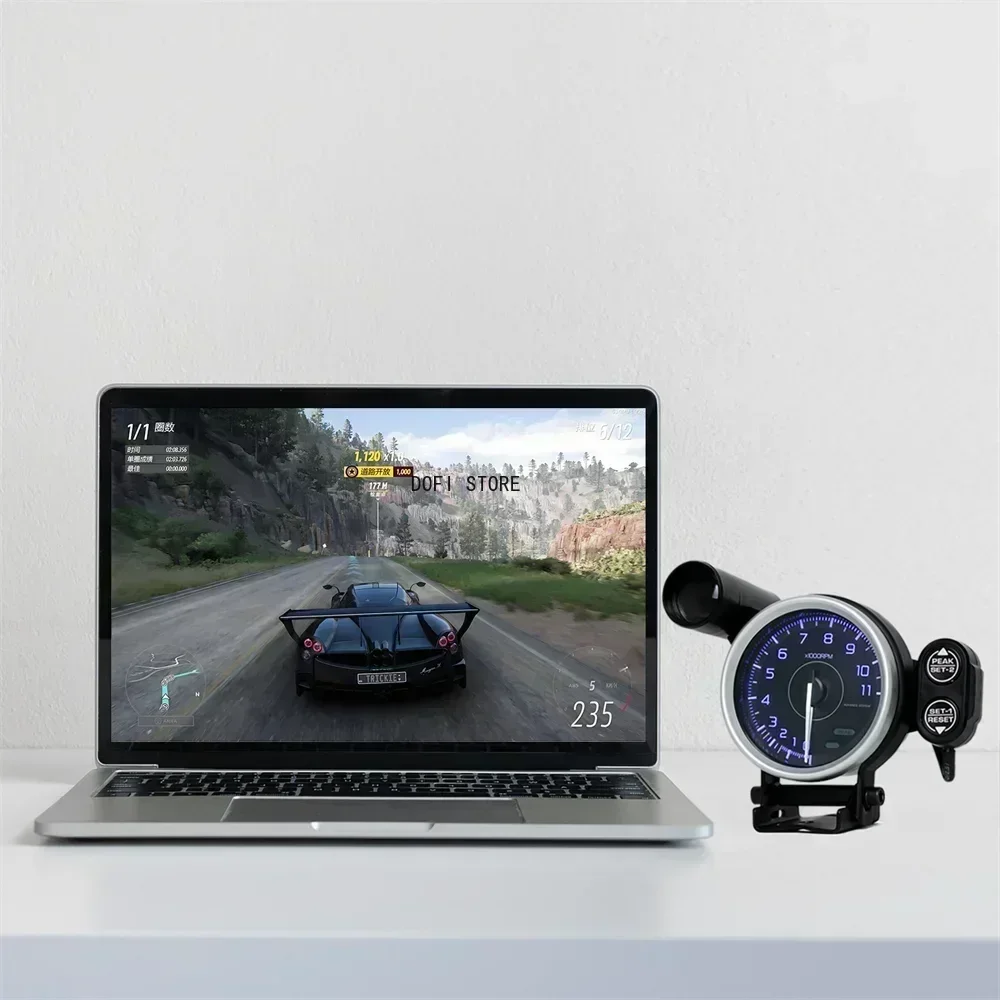 Real-Time Response Simracing Game Car Tachometer 11000 RPM 7-Color Backlight Universal Motorcycle RPM Gauges All PC Compatible