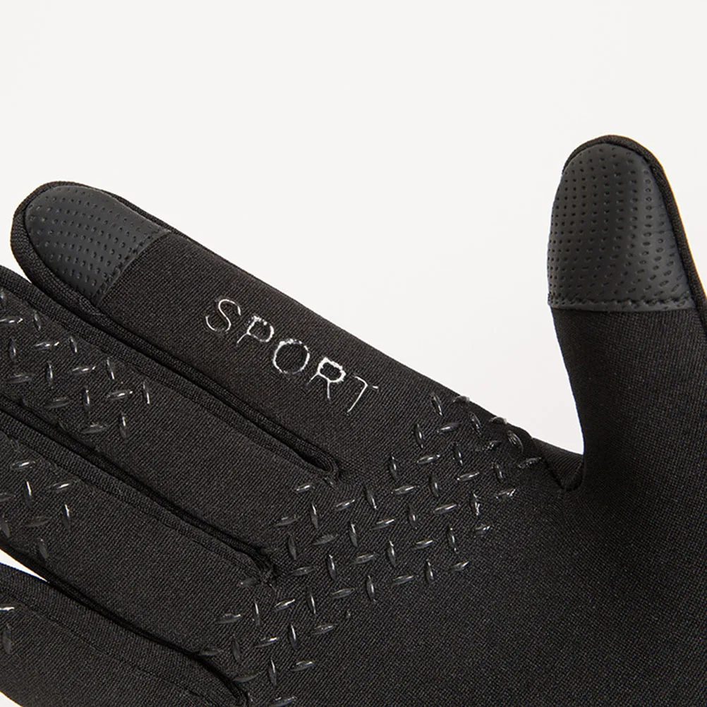 Outdoor Gloves Black Size Screen Full Finger Waterproof Warm Winter for Men Women Cycling Protection Cycling Gloves