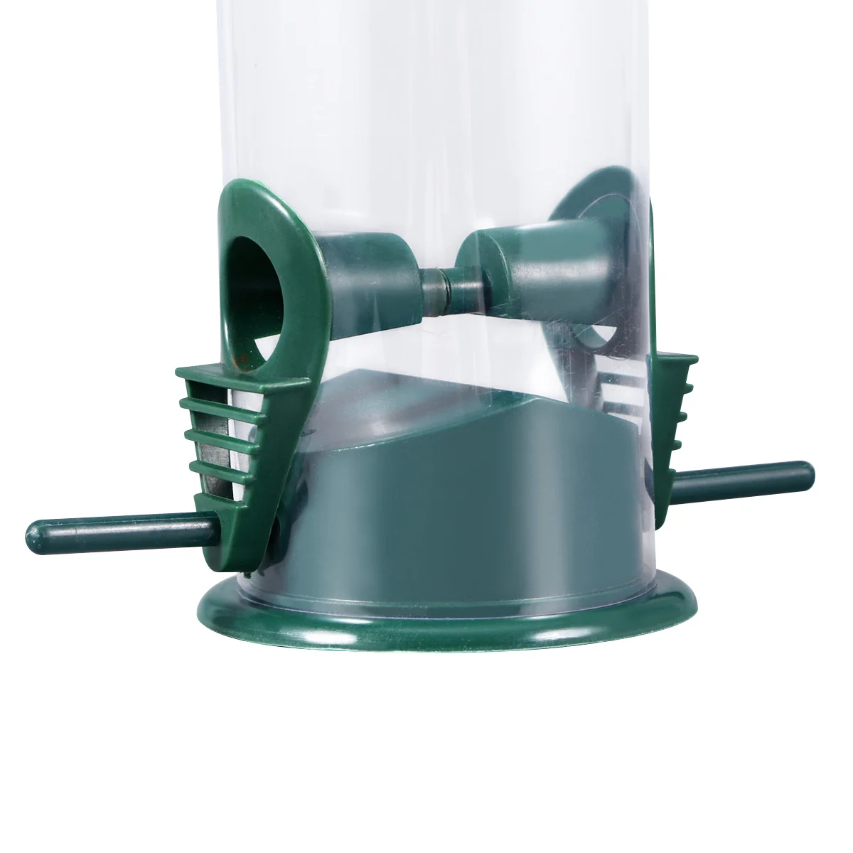 

Transparent Plastic Bird Feeder Tube Hang Design Ideal for Parrot and Wild Birds Long Sitting Perches