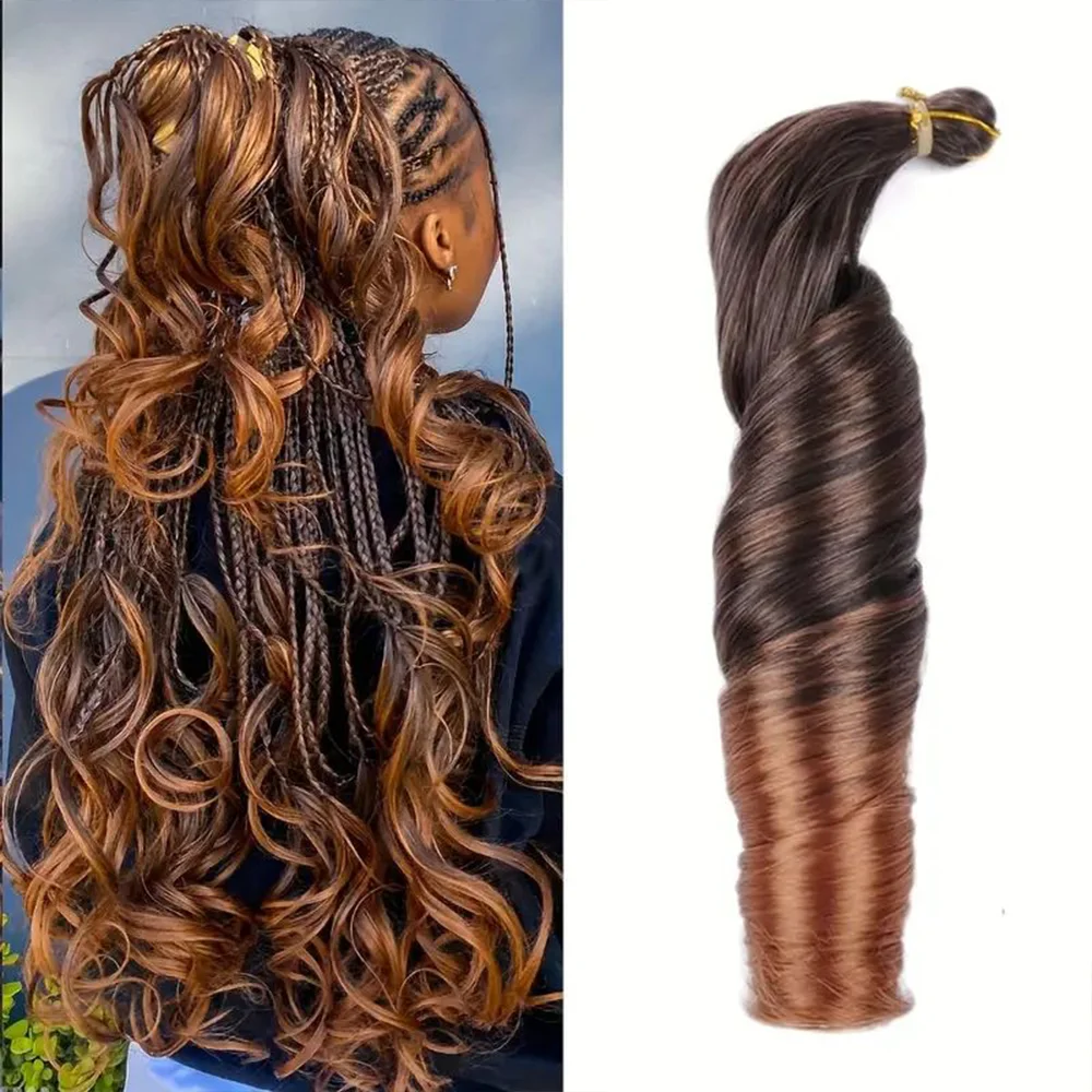 

150g French Curly Braiding Hair 24 Inch Pre Stretched Braiding Hair Synthetic T1B-33 #30 #613 OT350 Twist Crochet Hair Extension