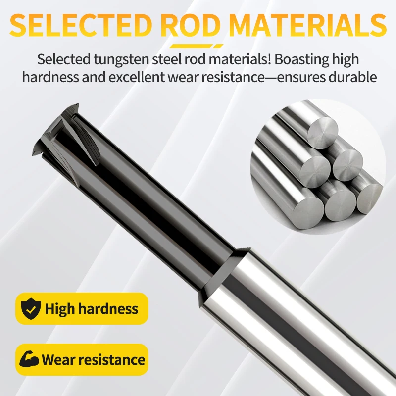 EVROPA TAP CNC Machine Solid Carbide Long Shank 100L Single Tooth Thread Milling Cutter M2 M3 M4 M5 M6 M8 M10 M12 M14 Mill Mills