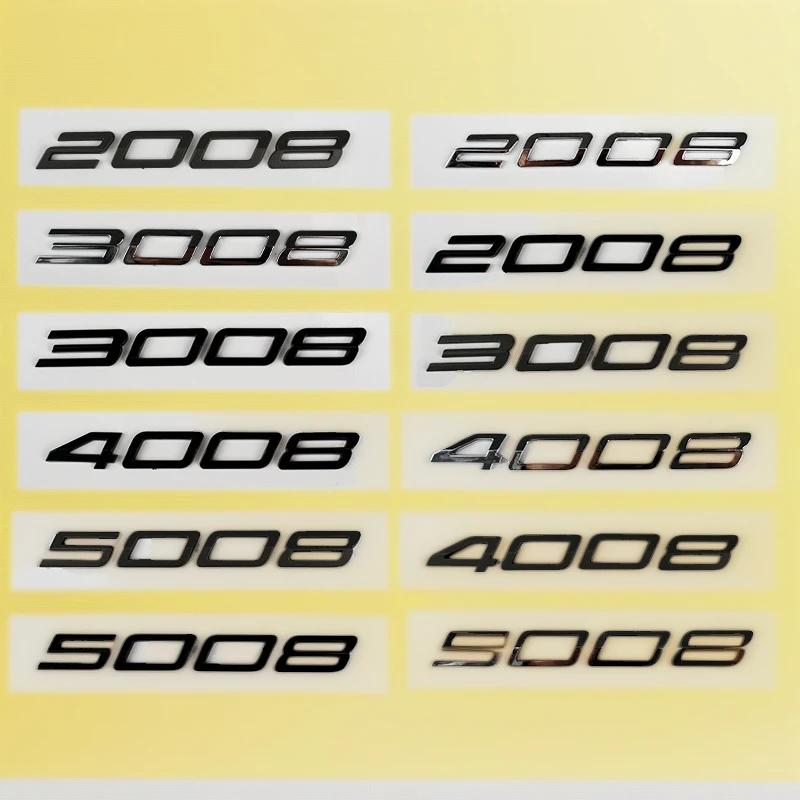 

Car Rear Tail Trunk Words Letters Logo Badge Emblem Decals Sticker For Peugeot 2008 3008 4008 5008 2024 2025 2026 Accessories