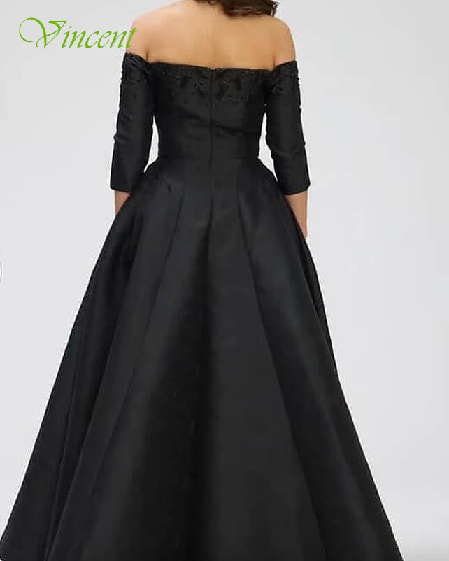 فستان سهرة رسمي أنيق مخصص على شكل حرف A برقبة قارب، فساتين مناسبة مخصصة للحفلات ذات جودة عالية