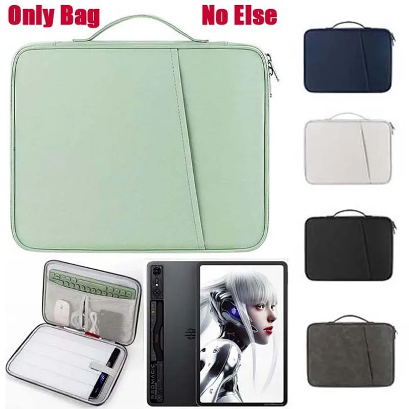 Tablet Storage Bag for ZTE Nubia Red Magic Nova Waterproof Sleeve Multi Pockets Handle Zip Pouch for Cable Mouse Earphone Case