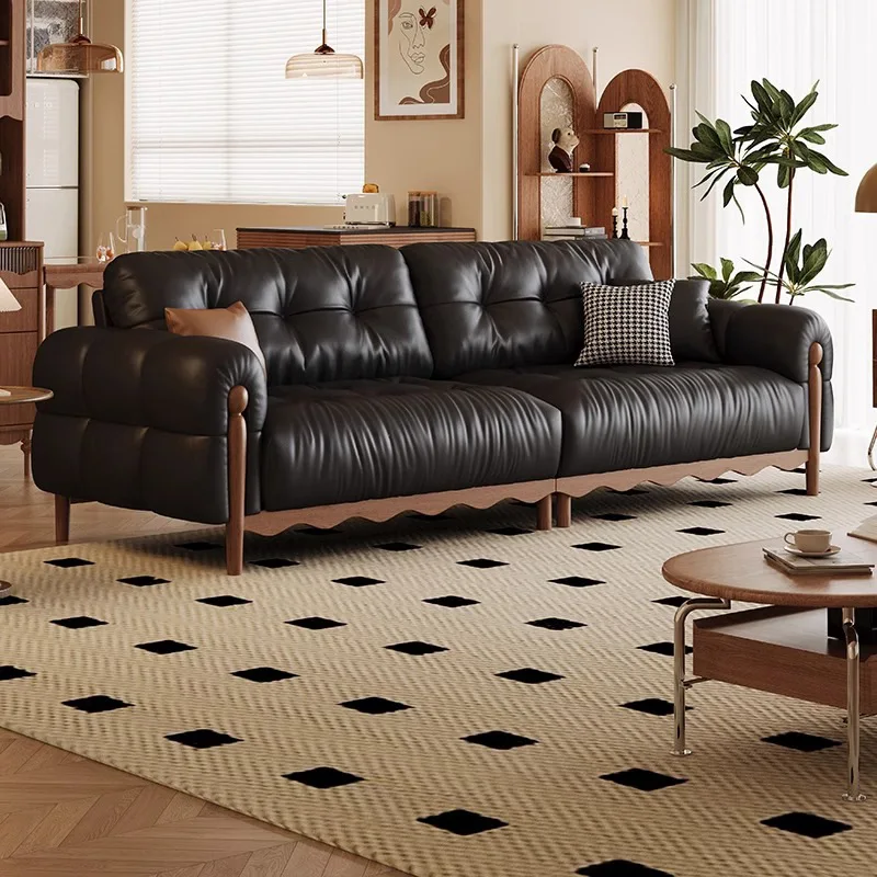 Sofá medieval de couro francês