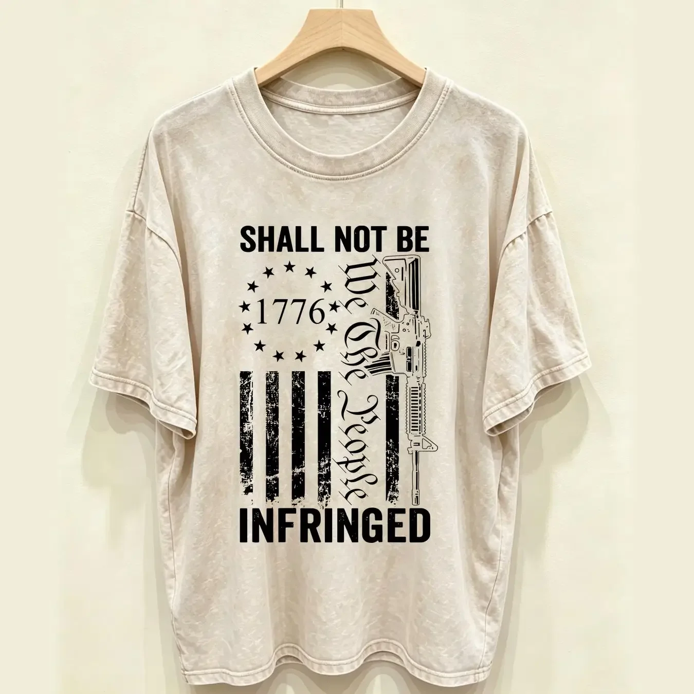 washed T Shirt Do Not Comply AR15 USA Flag Pro Gun 2nd Amendment Anti Vax On Back long or short sleeves vintage Washed Casual