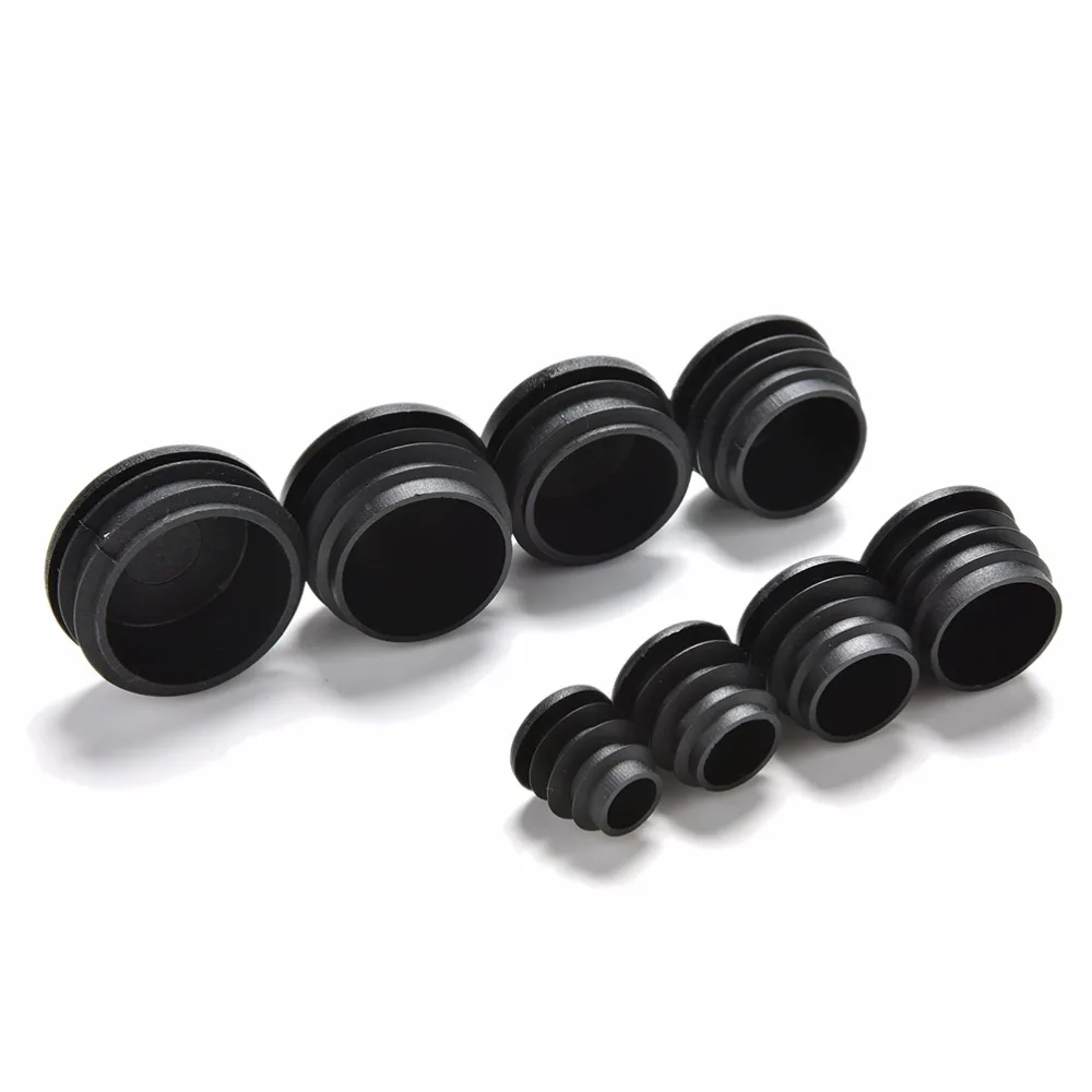 10Pcs/lot BLack Furniture Leg Plug Blanking End Cap Bung For Round Pipe Tube Diameter 16/19/22/25/28/30mm