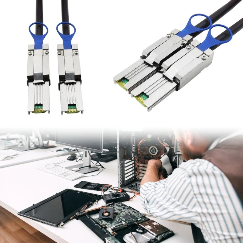 Zewnętrzny kabel MiniSAS 26-pinowy DN59, SFF 8088 do SFF 8088, 2 metry