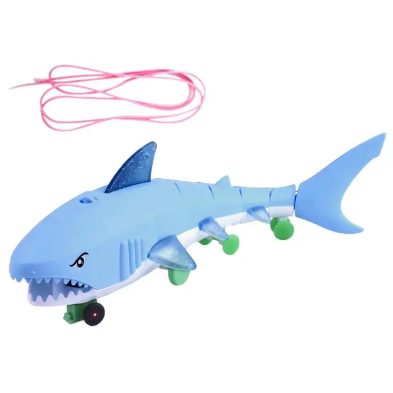 Electric Shark Toy Anti-Fall Shark Toy In Cute Shark Design Leash Light Up Shark Toy For Stimulating Body Movement And