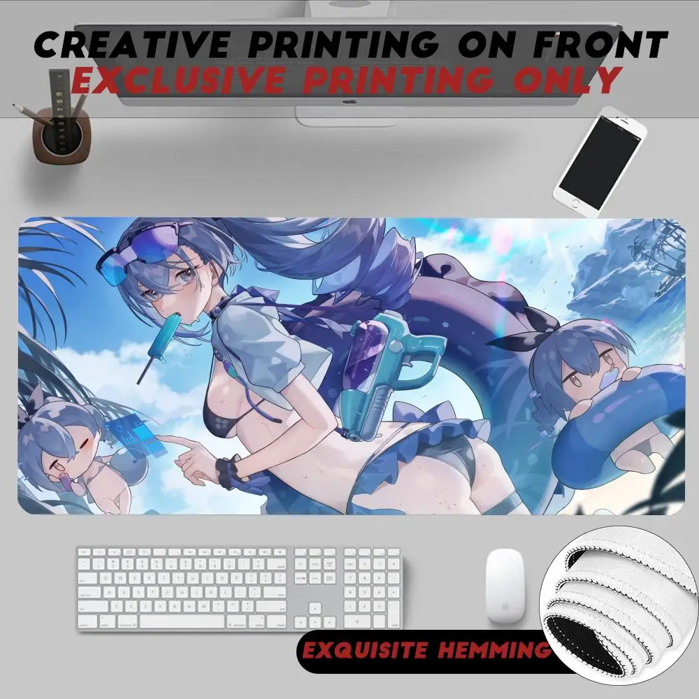 

Hot Game Honkai Star Cute Silver Wolf Mouse Pad Non-Slip Rubber Edge locking mousepads Game play mats for notebook PC computer