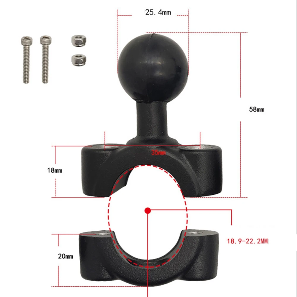 1 Set Rail Mount 1 Inch Ball Car Headrest Motorcycle Scooter Rearview Mirror Stem Bar Mount for Gar Min Gopro,Size M