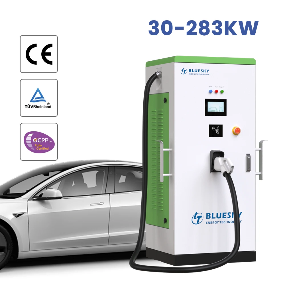 Station de chargeur EV commerciale, CCS Type 1, 2 Chlor1, 2 EVSE Wallbox, CCl's, GBT, CHAdeMO, 60KW, EV DC Fast Charger, 60KW CClt2