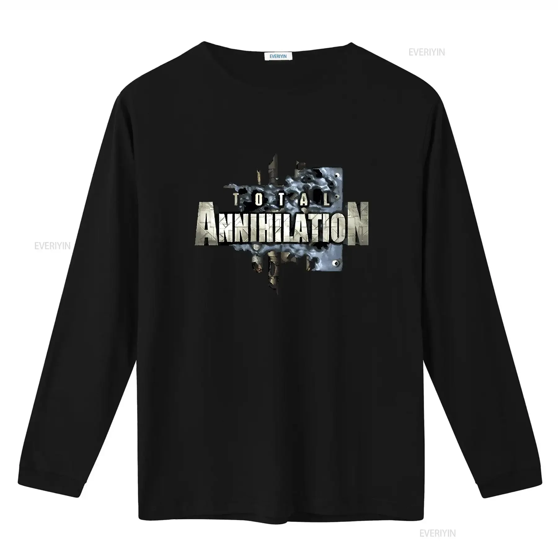 تي شيرت كلاسيكي 1997 Total Annihilation PC Game الترويجي مقاس XL أسود VTG Cavedog Ent عتيق مغسول ممتد ملابس الشارع غير رسمية