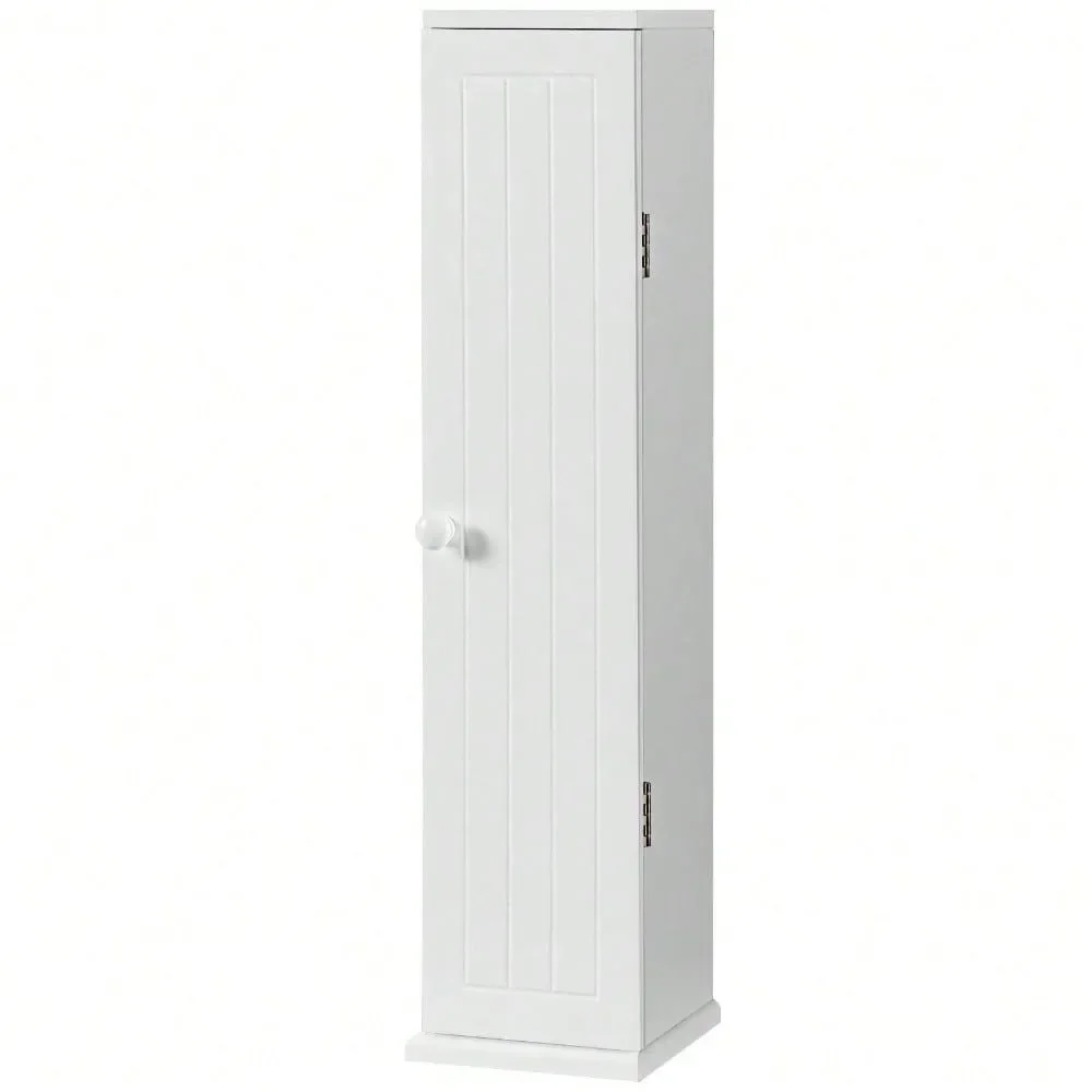

Toilet Tissue Storage Tower Bathroom Storage Floor Cabinet w/ 4 Shelves