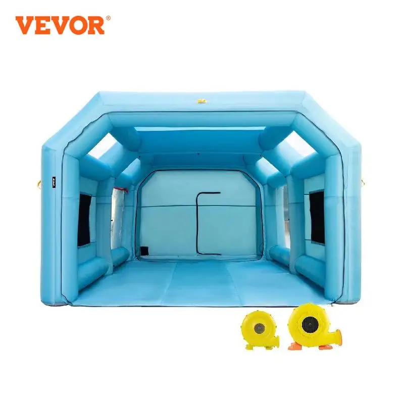 

VEVOR Inflatable Paint Booth Carport Car Paint Booth Tent W/ Blowers Car Workstation Mobile Shelter Room Airbrush Outdoor Garage