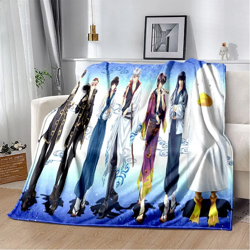 3D Printing Anime Gintama Soft Plush Blanket,Flannel Blanket Throw Blanket for Living Room Bedroom Bed Sofa Picnic Cover Kids