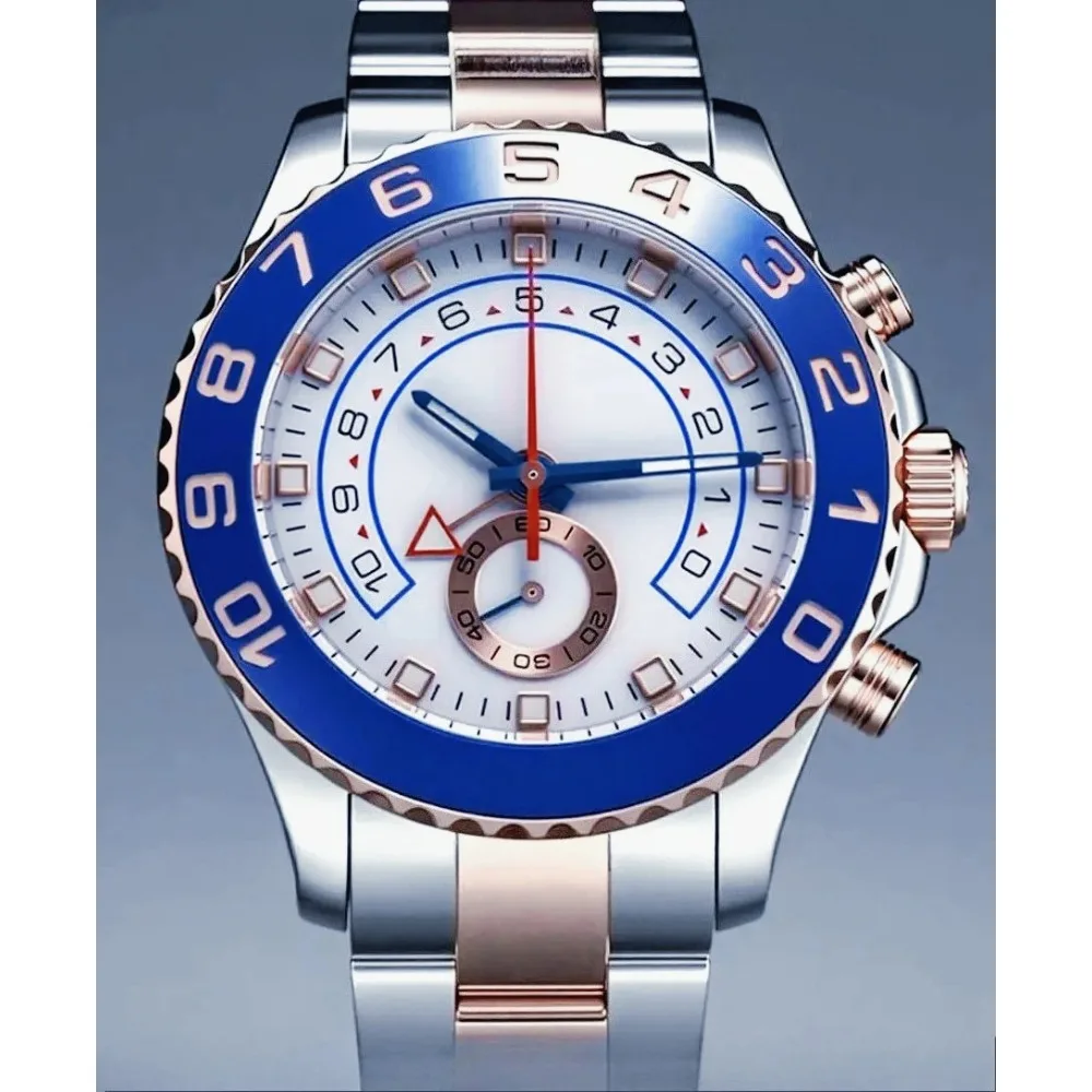 

Мужские роскошные автоматические механические часы 2026 года с большим стильным синим циферблатом и корпусом 44 мм – идеальный подарок на Новый год.