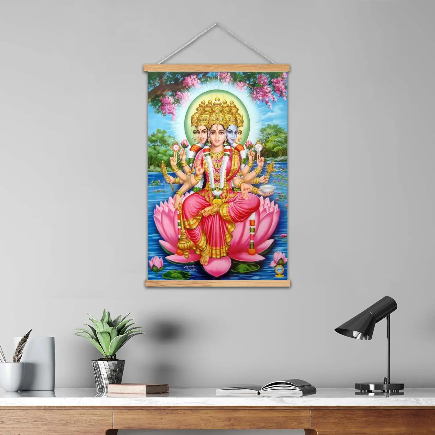 gayatri mantra Framed Wall Painting Canvas Art Poster and Wall Art  Modern Family Bedroom Decor Posters,Decorative painting view 2