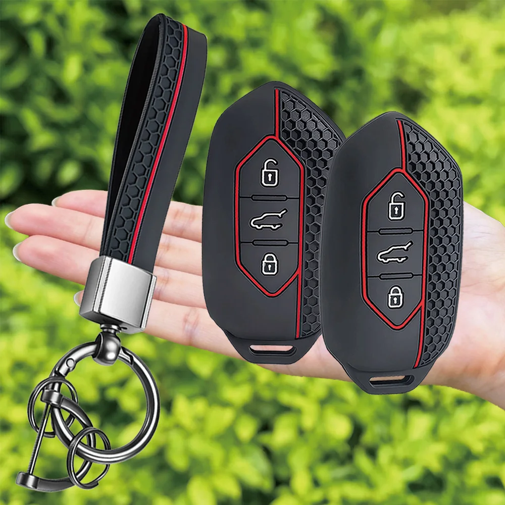 For Kia Picanto Sorento MQ4 Carnival KA4 Morning K5 Carens EV9 Seltos Togg T10X Silicone Remote Key Case With Key Ring Holder