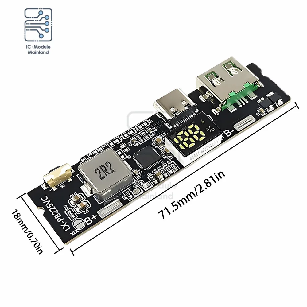 22.5W Two-Way Fast Charge Mobile Power Module Diy Master USB TYPE-C Port Support VOOC Circuit Board