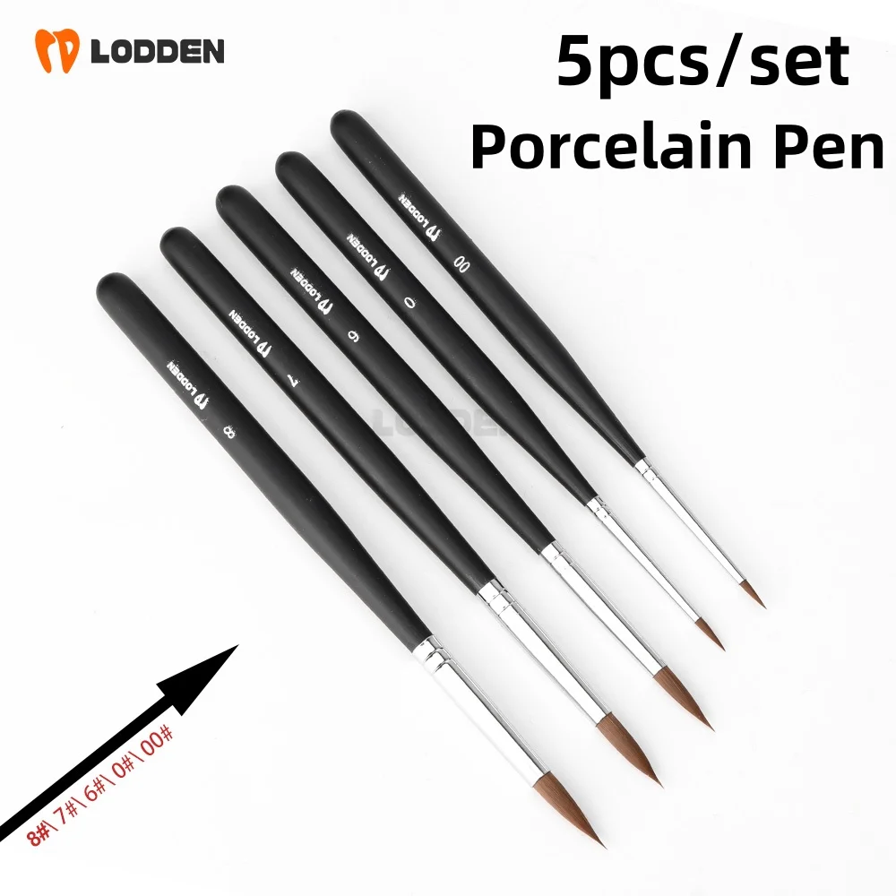 Lodden 5-pack Resin Brushes Porcelain Pencils Molding Silicone Adhesive Composite Porcelain Teeth Dental Tools Laboratory Tools