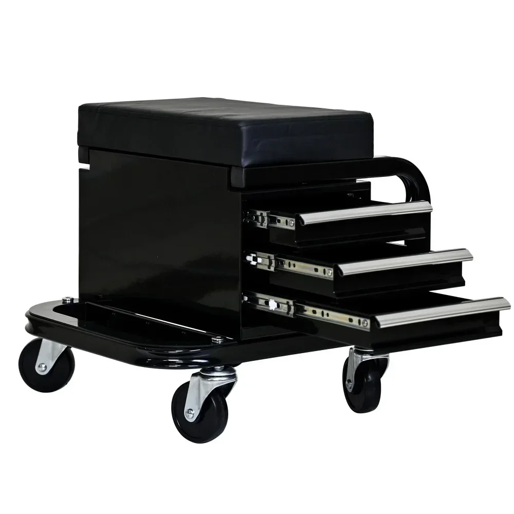 Rolling Tool Chest, Bench with 360 Degree Wheels Mechanics Stool or Workshop Stool for The Garage and Workshop Tools Cabinet