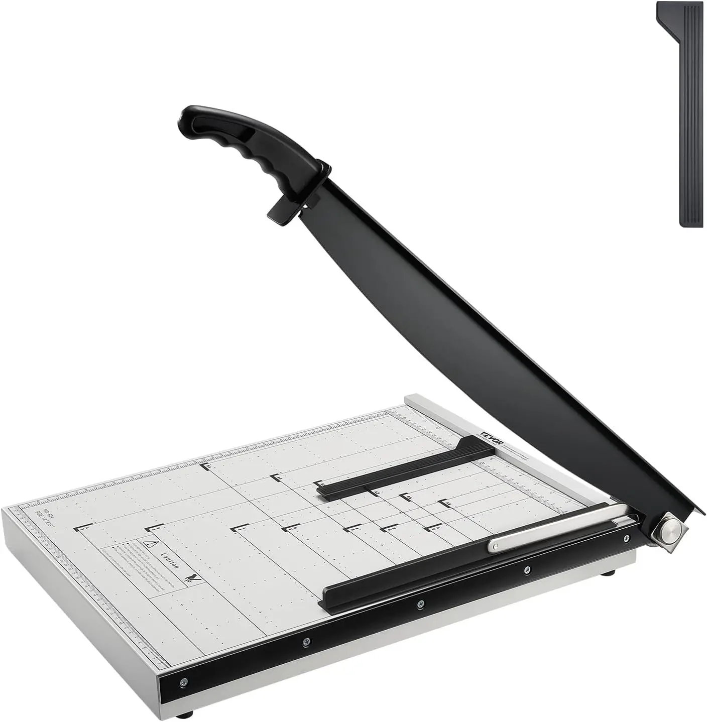 VEVOR Paper Cutter, 18 in Cut Length Guillotine Trimmer, 15-Sheet Capacity, Heavy-Duty Paper Cutter with Security Guard Rail/Bla