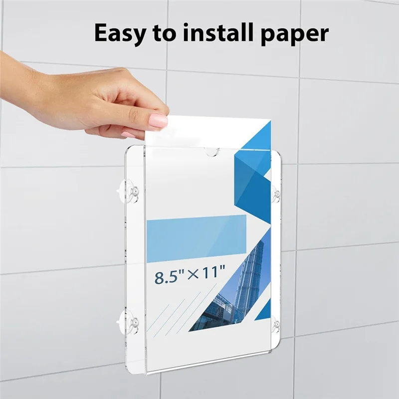 Practical-Acrylic Sign Holder 8.5X11 Inch, Acrylic Display Stand Clear Wall Mount Advertise Display Frame,Acrylic Sign Holder 4P