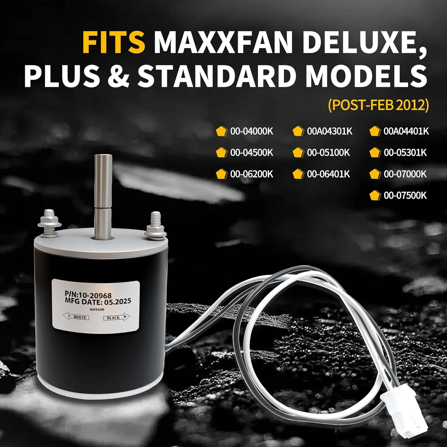 

12V Fan Motor 10-20968 For MaxxAir MaxxFan Deluxe 00-04000 00A04301K 00A04401K 00-04500K 00-05100K 00-07500K 00-06401K 00-05301K