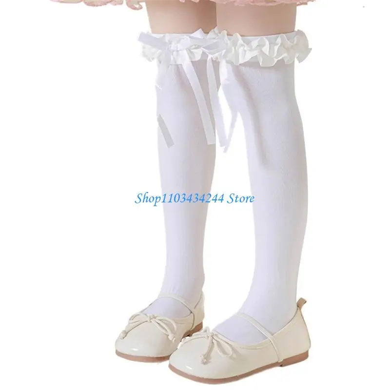 

Loose Socks Lace Calf Socks Bowknot High Boot Socks Knee High Stockings