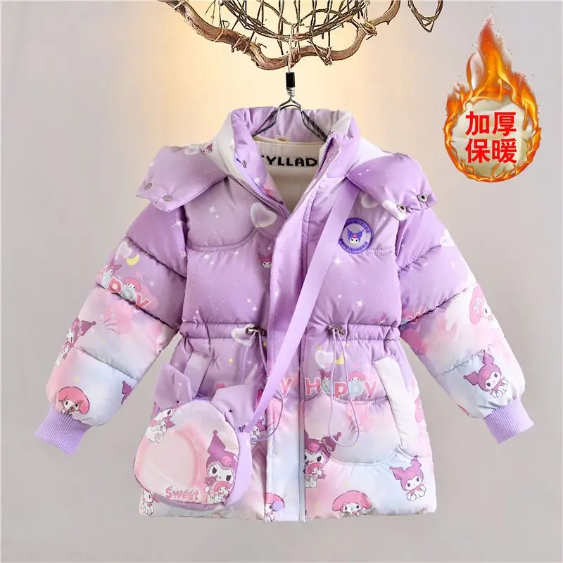 

Girly Heart Kuromi Anime Kawaii MINISO Cotton Long Sleeve Padded Coat Cute Cartoon Cashmere Warm Jacket Clothing Gifts for Kids