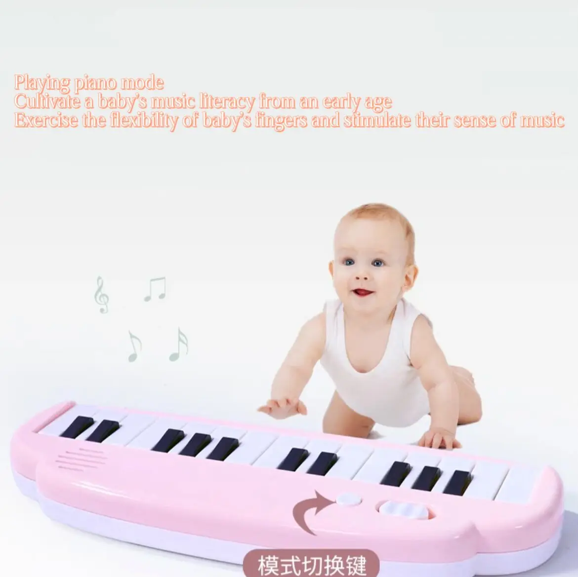 Piano de bolsillo de 25 teclas, Juguete Musical para niños, color rosa, órgano electrónico Piano de tablero con grabación de Karaoke