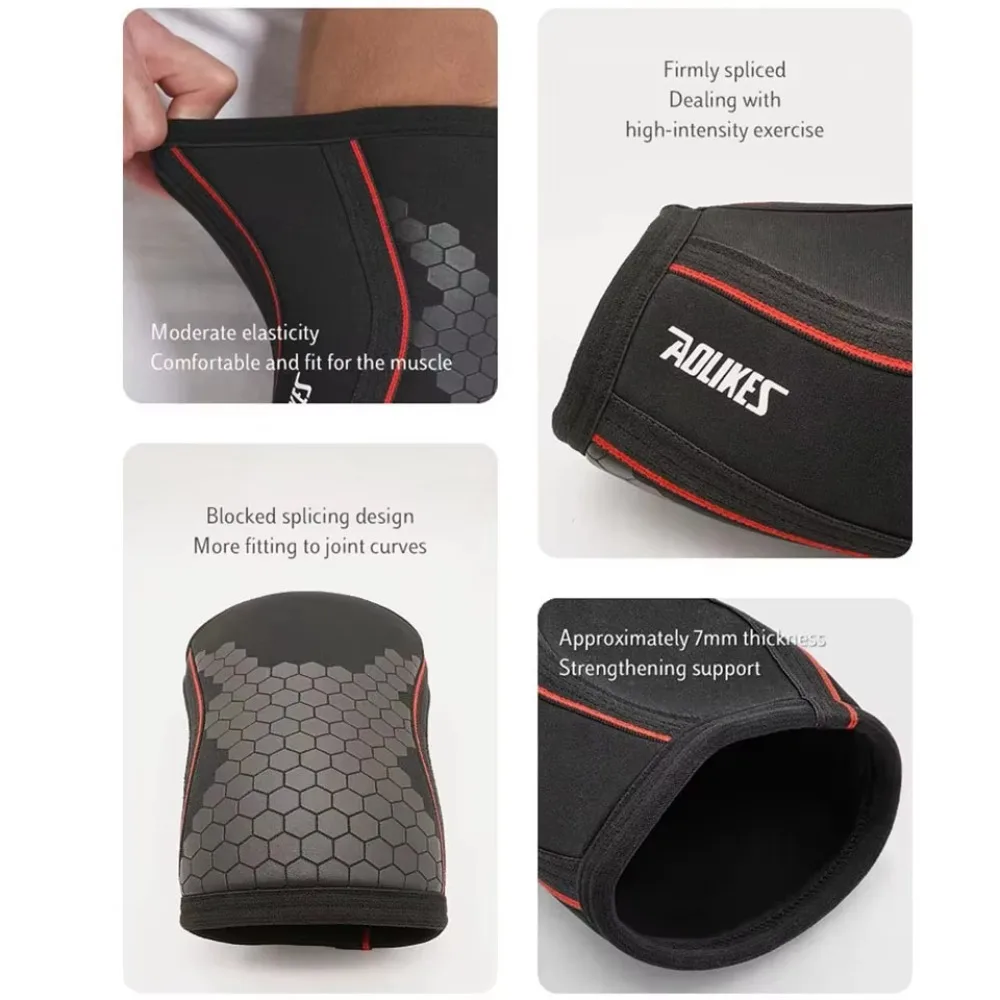 Weightlifting 7MM Elbow Support Compression Thickened Elbow Pads Black Neoprene Arm Sleeve Pad For Powerlifting Gym Fitness