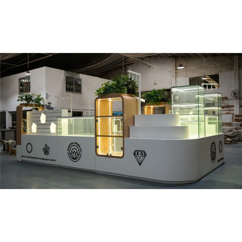 custom.Customized Modern Design Retail Display Shelf Counter Showcase High End Jewelry Display Mall Kiosks