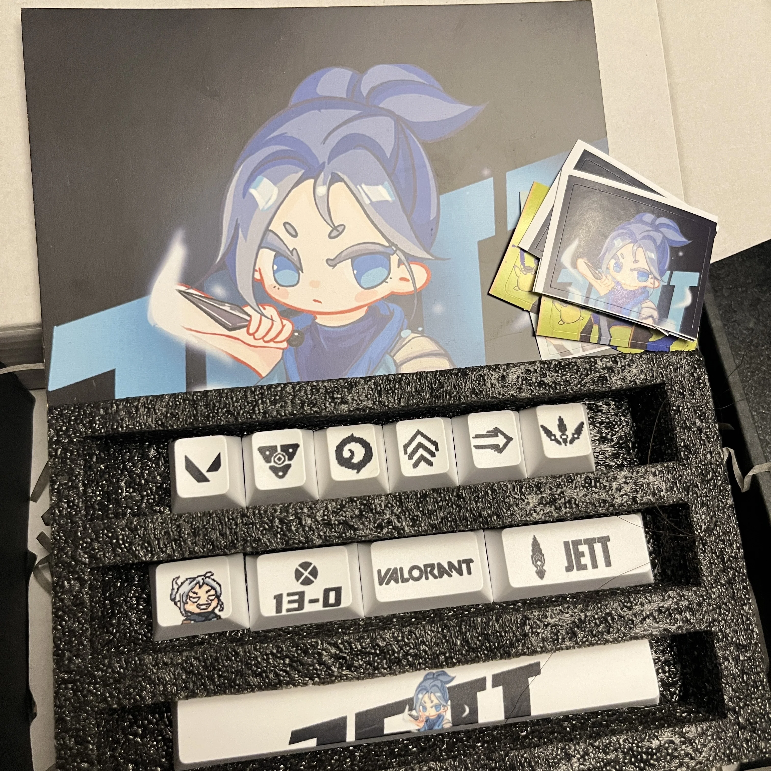 VALORANT Jett keycaps 11 key PBT material five sided heat sublimation