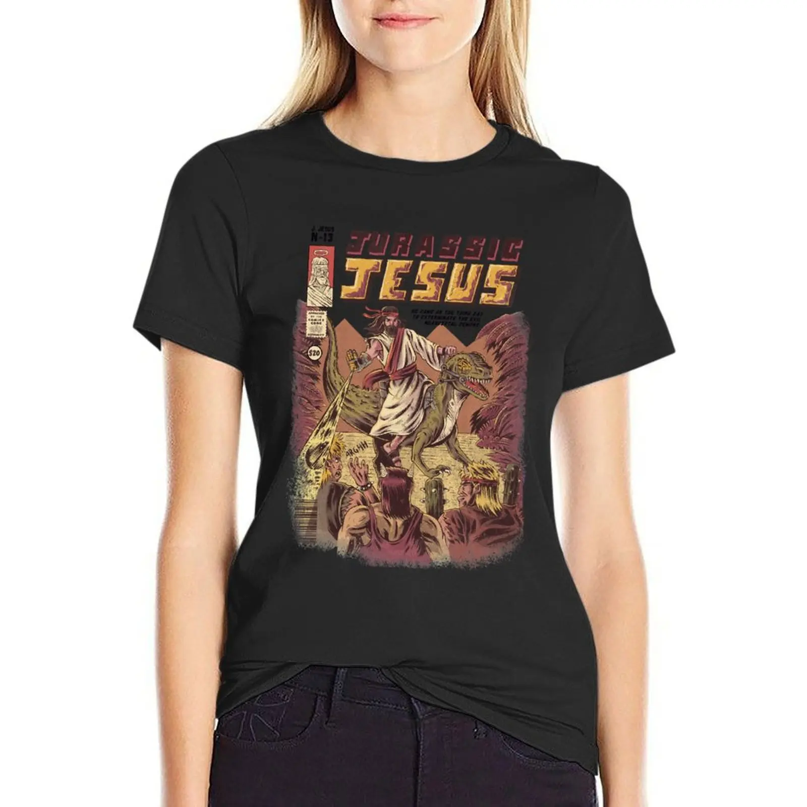 

JURASSIC JESUS T-Shirt funny quick-drying Woman clothes