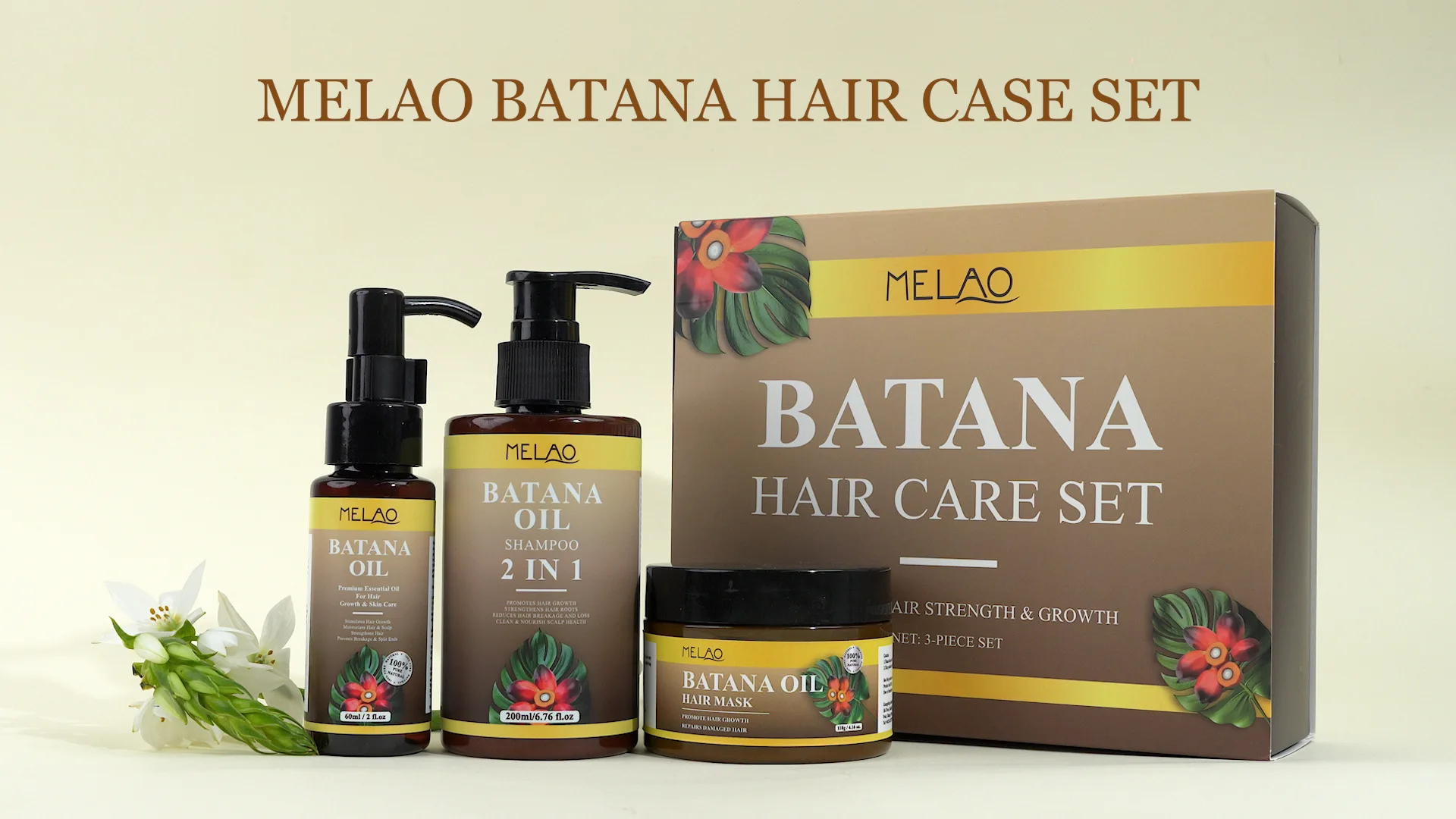 

Batana Oil 2-in-1 Shampoo +Hair Mask & Serum Deep Repair & Glass Shine 200ml+60ml+118g