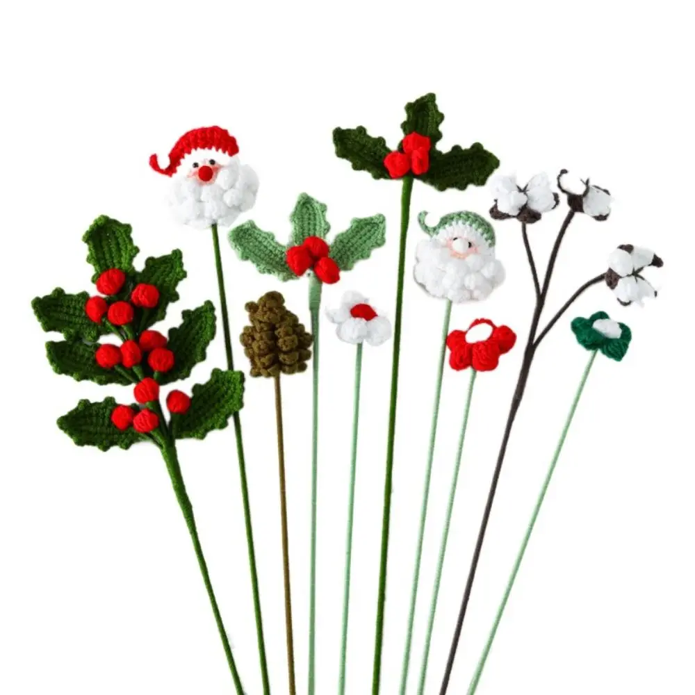 Simulated Flower 3D Christmas Bookmark Flower Book Clip Book Page Marker Santa Claus Bookmarks Book Paginator Weaved