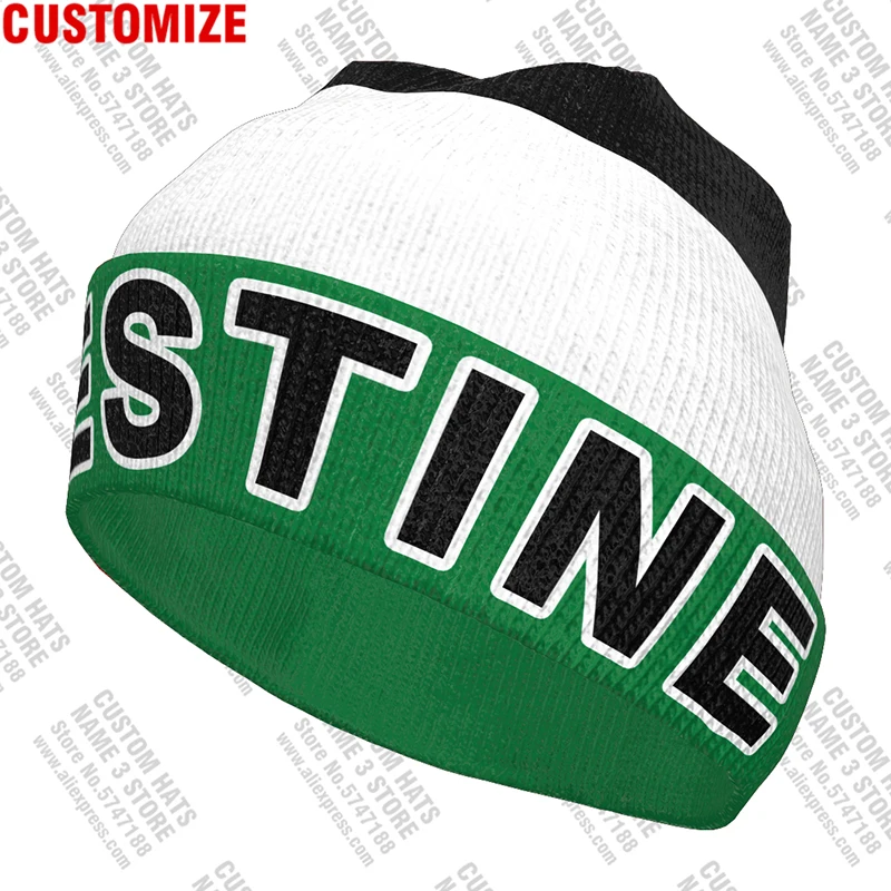 Palestine Knitted Hat Free Custom Name Winter Cold Pullover Palaestina Ple Flags Knit Tate Warm Caps Hip Hop Palestinian Beanies