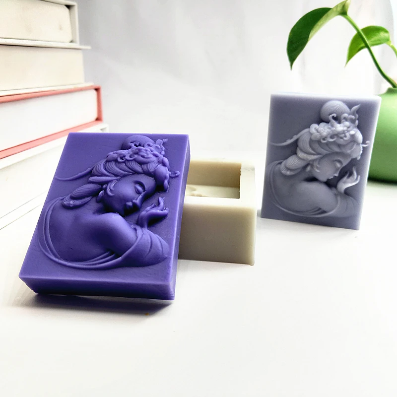 Charming Woman Silicone Mold for Soap Side View Of Beauty Wax Mould Handmade Gift for Festival Birthday Party Human Moulds