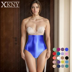 XClocKNYoung satin glossy shorts sexy solid Oily bikini super high waist skin underwear can be worn outside satin glossy Briefs