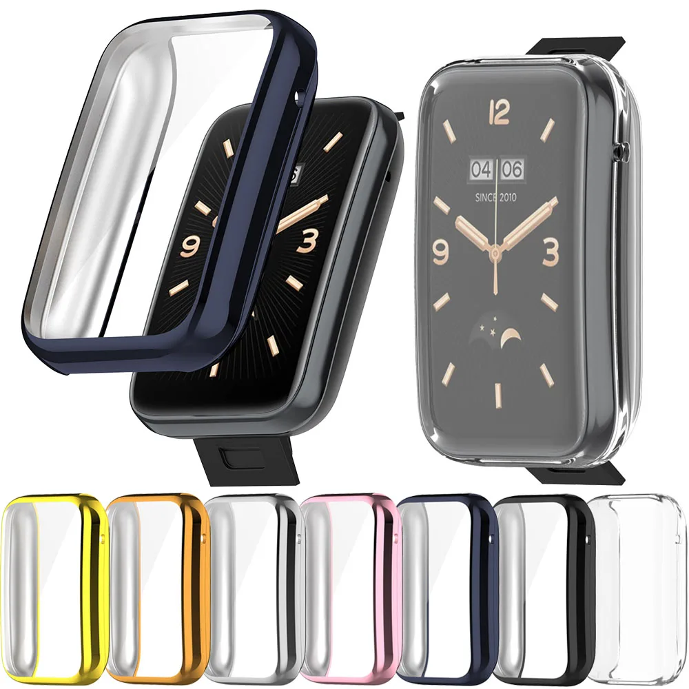 BEHUA-funda protectora para Xiaomi Mi Band 7 Pro, Protector de pantalla para reloj inteligente, accesorios para Mi Band 7 Pro, funda con marco de TPU