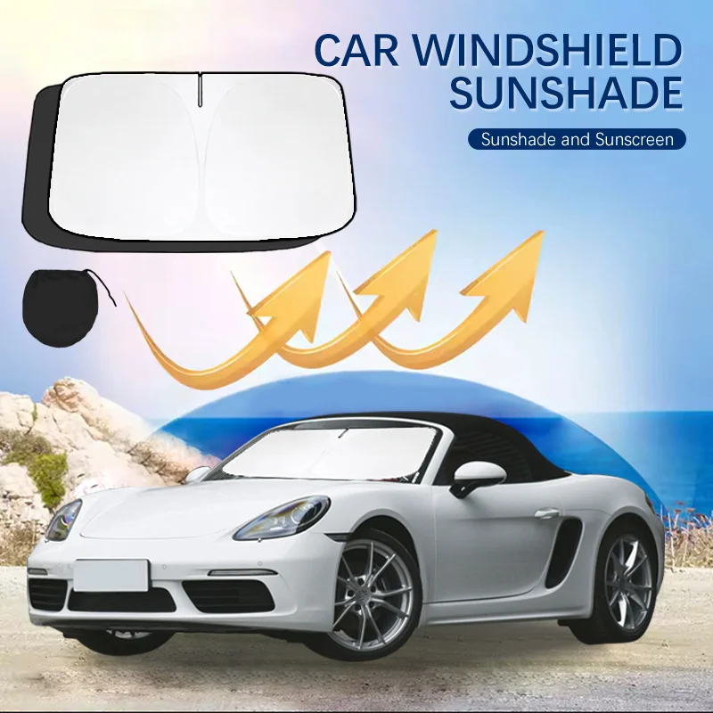 

Car Windshield Sun Shade Covers for Front Window Sunscreen UV Parasol For Porsche 718 Cayman Boxster 987 Summer Car Accessories